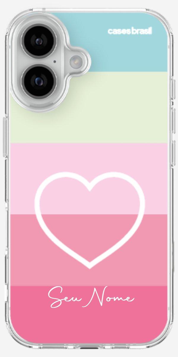 Capinha para Celular Coração delicado Arco-íris