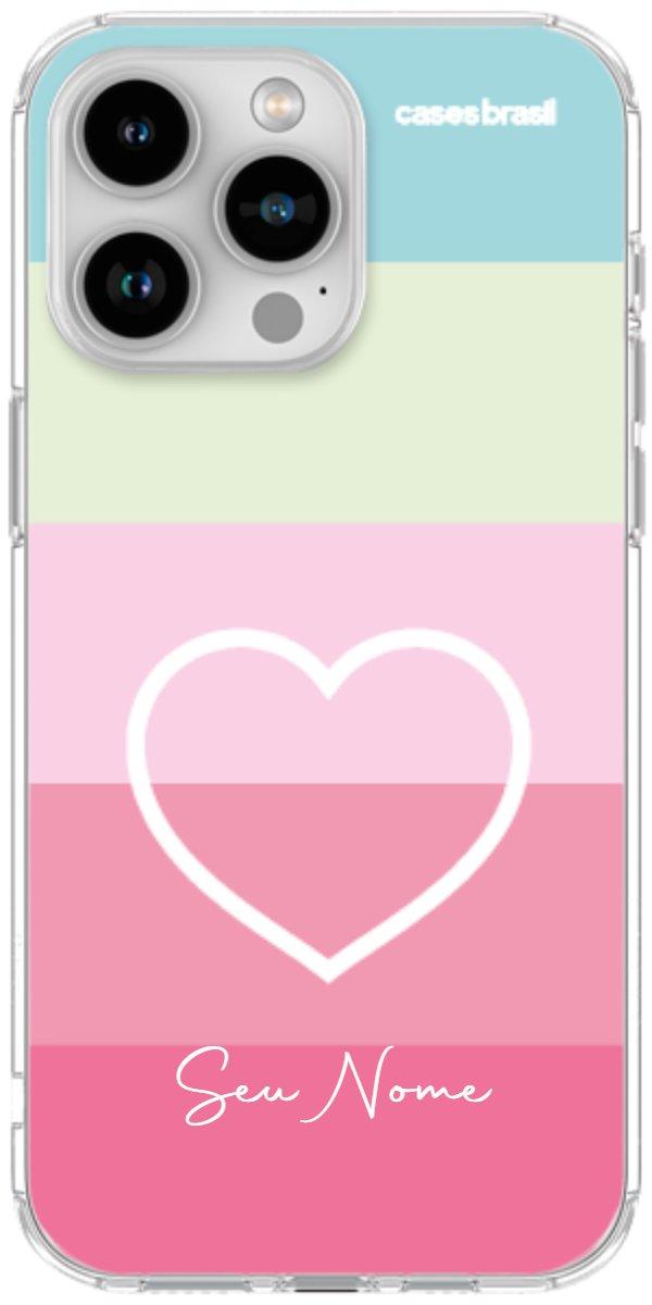 Capinha para Celular Coração delicado Arco-íris
