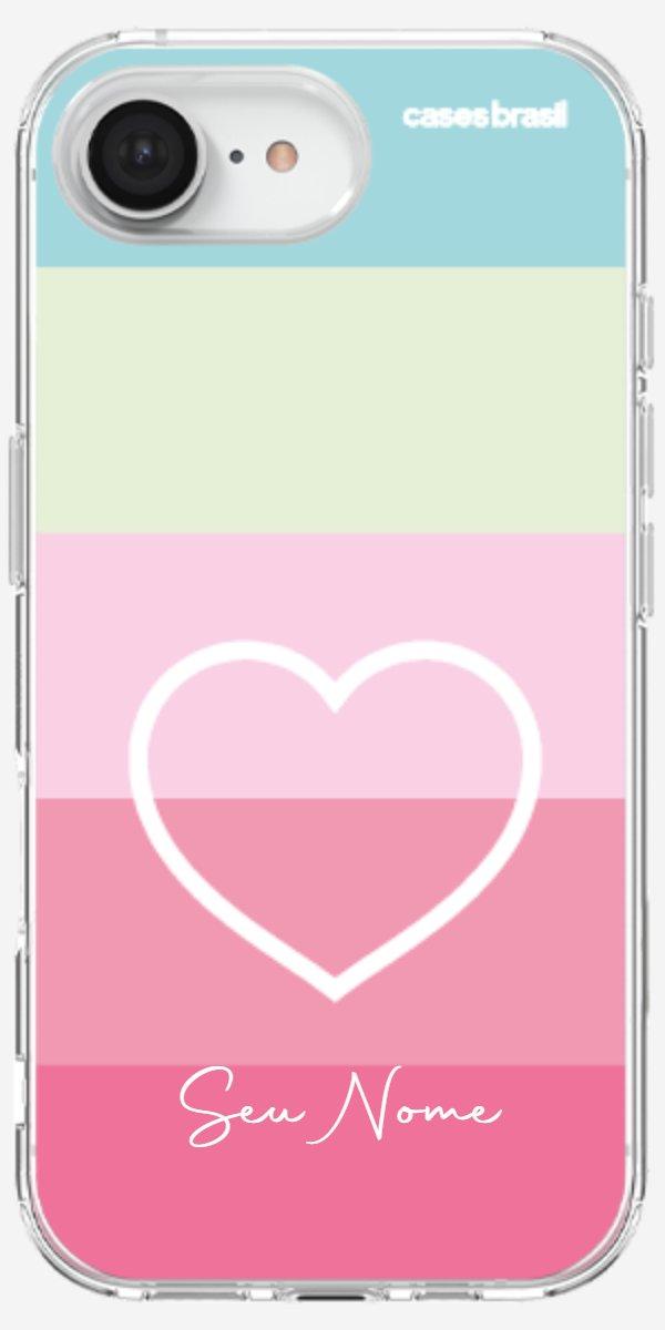 Capinha para Celular Coração delicado Arco-íris