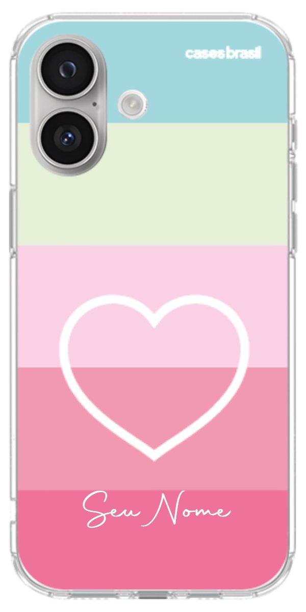 Capinha para Celular Coração delicado Arco-íris