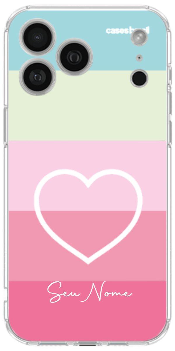Capinha para Celular Coração delicado Arco-íris
