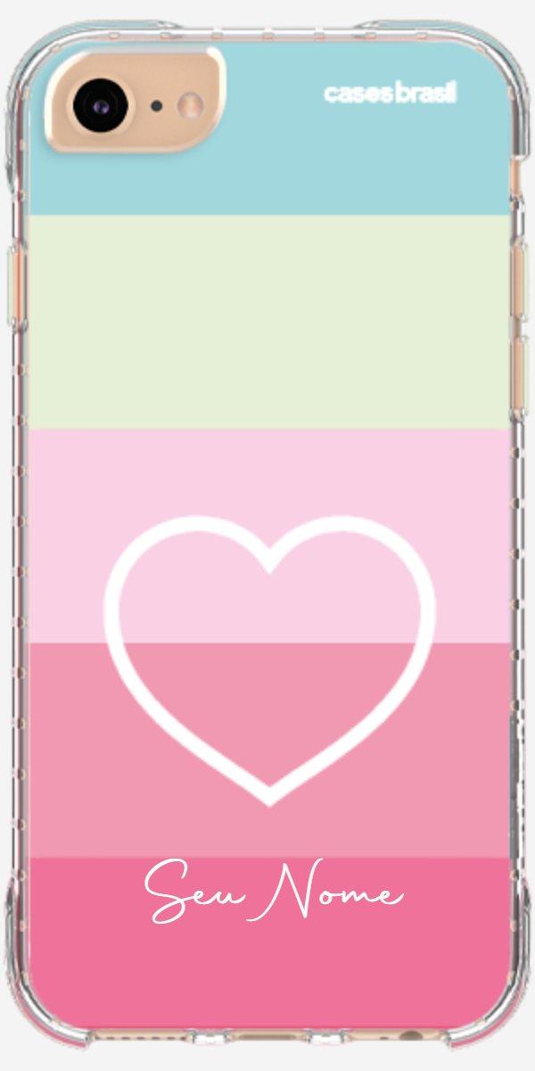 Capinha para Celular Coração delicado Arco-íris
