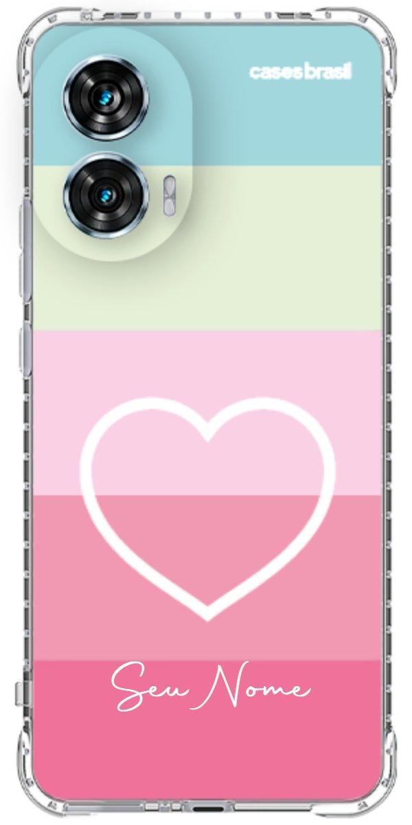 Capinha para Celular Coração delicado Arco-íris