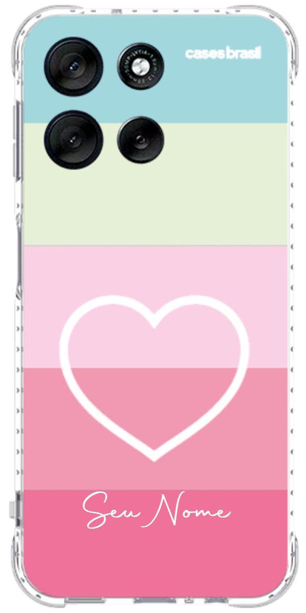 Capinha para Celular Coração delicado Arco-íris