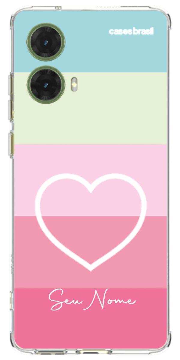 Capinha para Celular Coração delicado Arco-íris