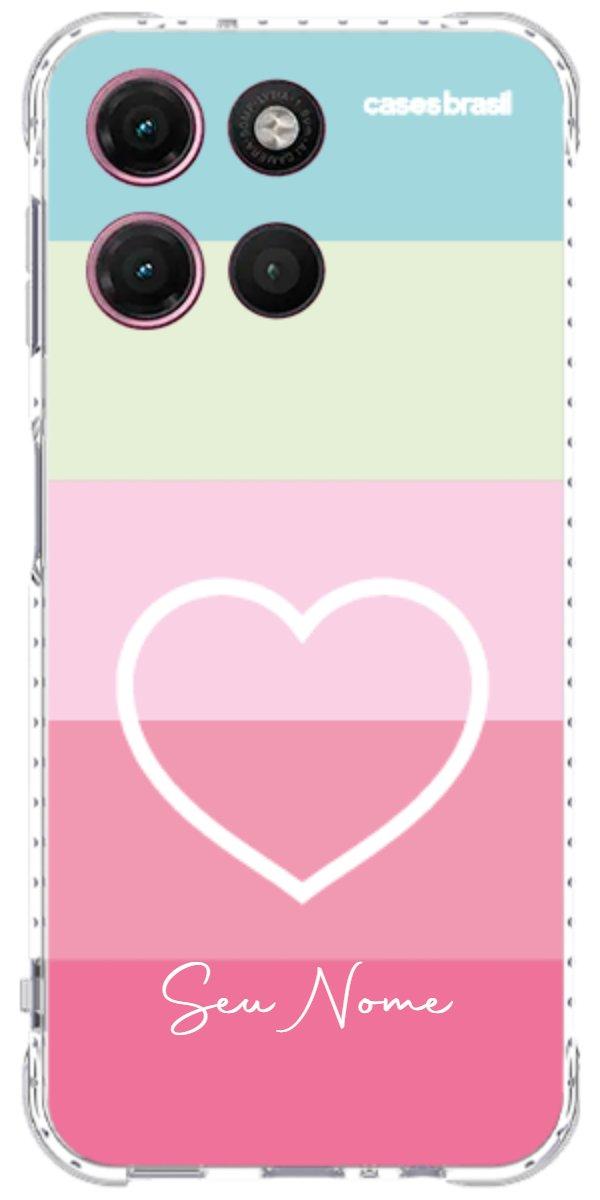Capinha para Celular Coração delicado Arco-íris