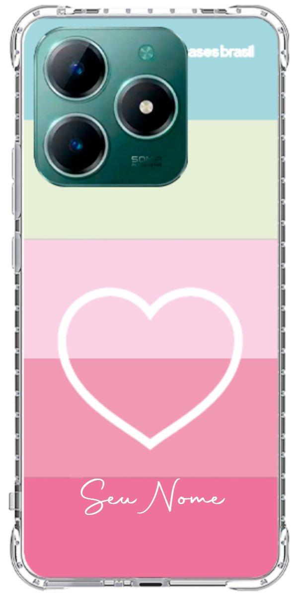 Capinha para Celular Coração delicado Arco-íris