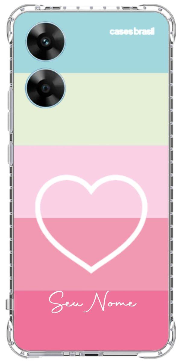Capinha para Celular Coração delicado Arco-íris