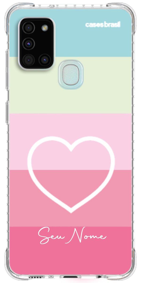 Capinha para Celular Coração delicado Arco-íris