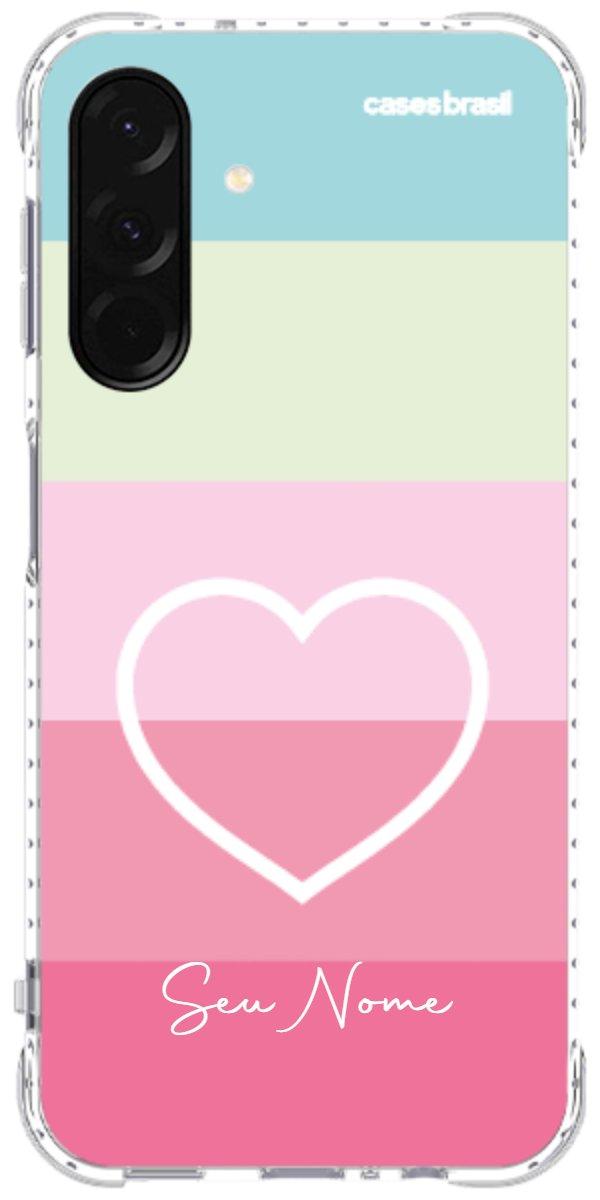 Capinha para Celular Coração delicado Arco-íris