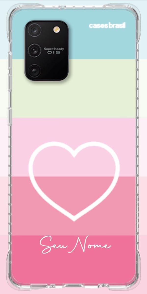 Capinha para Celular Coração delicado Arco-íris