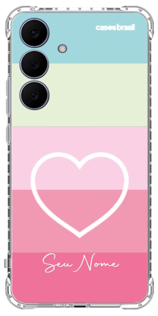 Capinha para Celular Coração delicado Arco-íris