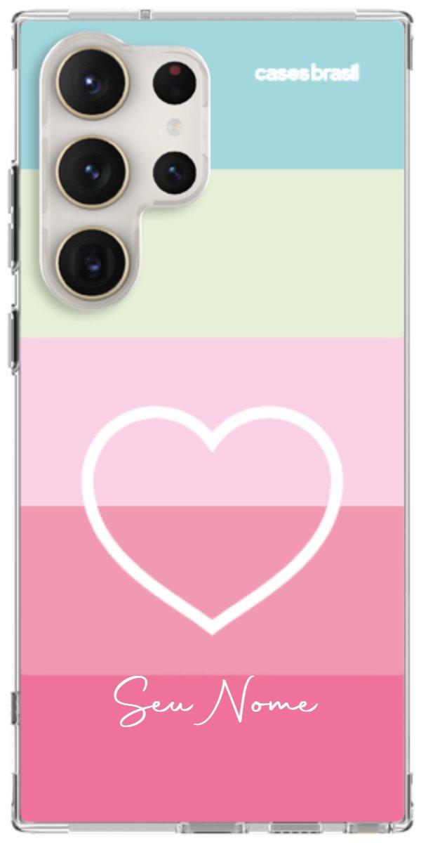 Capinha para Celular Coração delicado Arco-íris