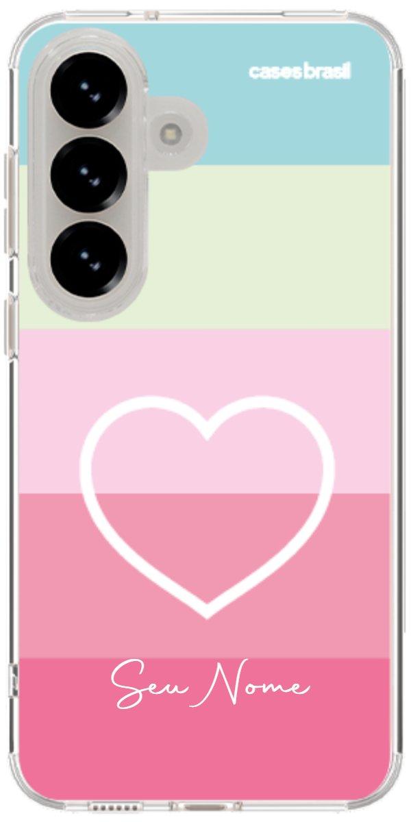 Capinha para Celular Coração delicado Arco-íris