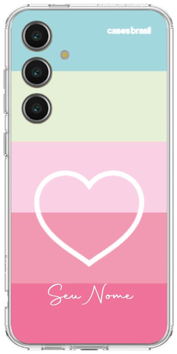 Capinha para Celular Coração delicado Arco-íris