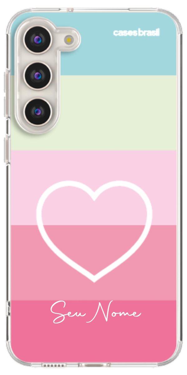 Capinha para Celular Coração delicado Arco-íris