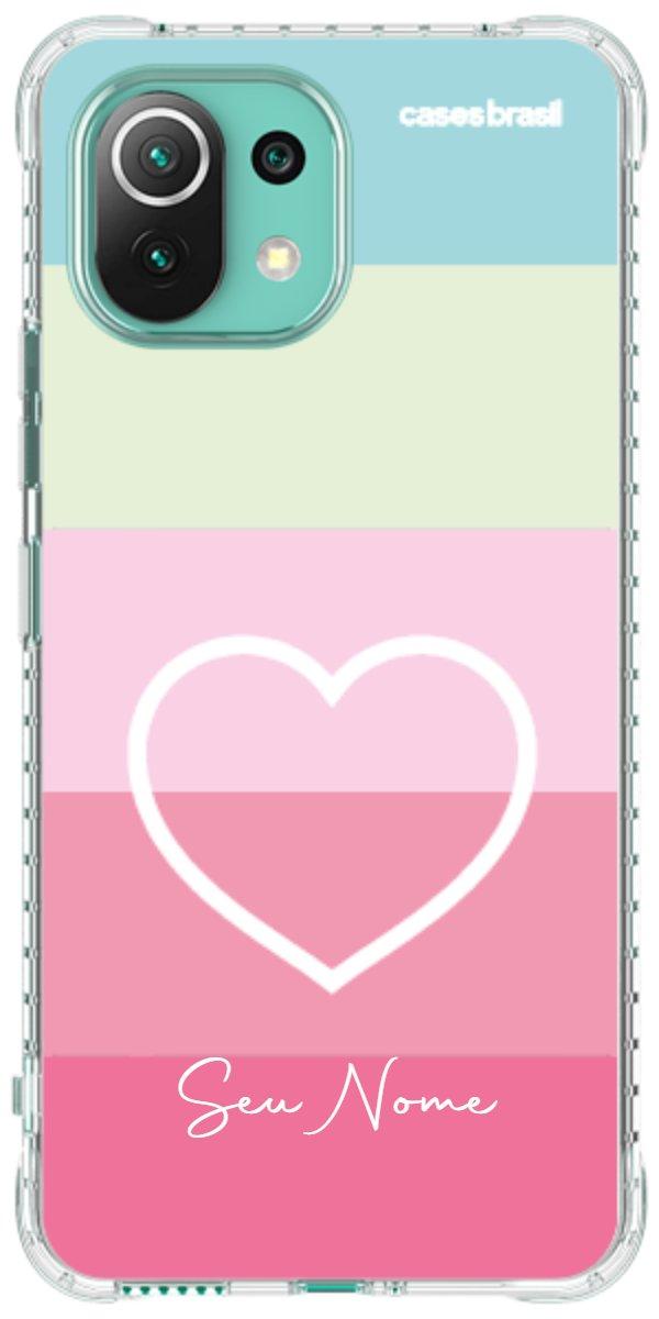 Capinha para Celular Coração delicado Arco-íris
