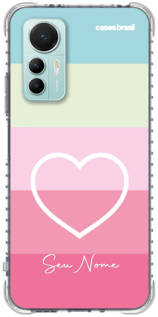 Capinha para Celular Coração delicado Arco-íris