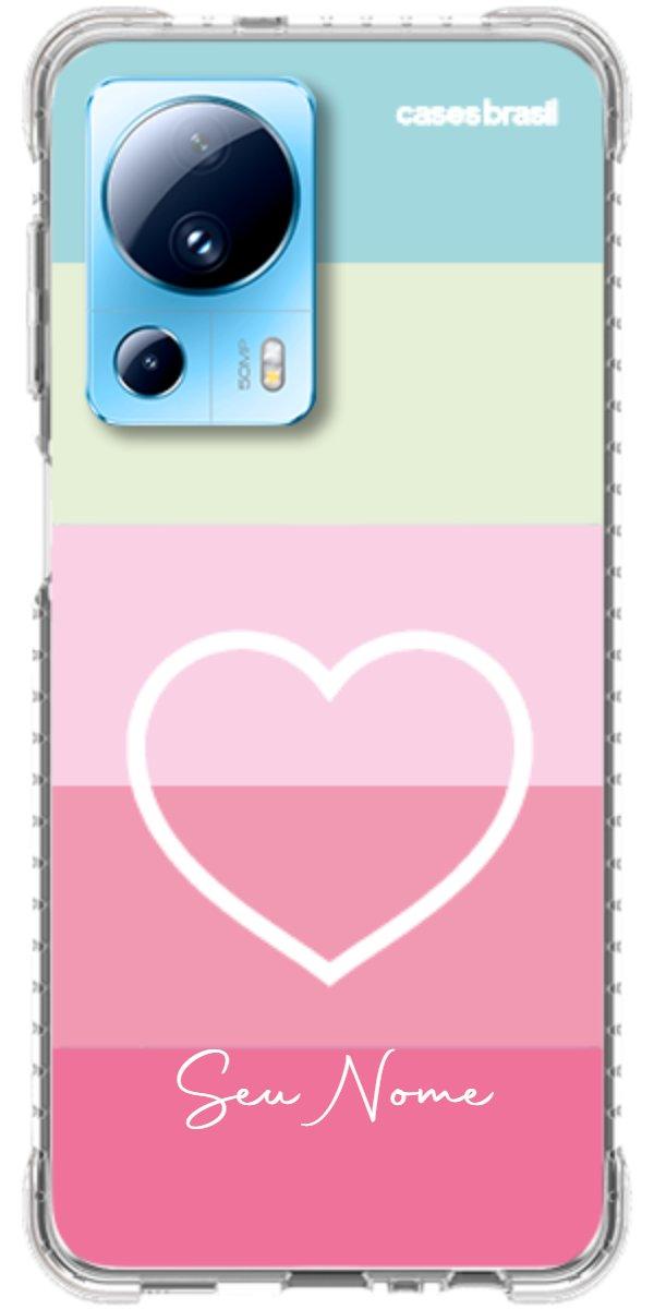 Capinha para Celular Coração delicado Arco-íris