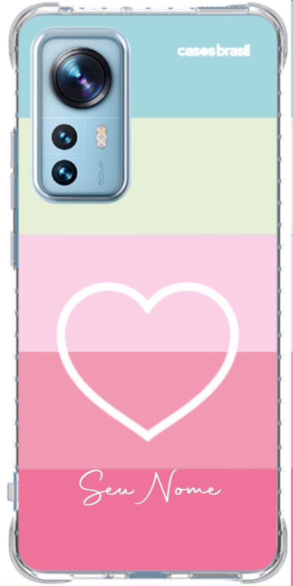 Capinha para Celular Coração delicado Arco-íris