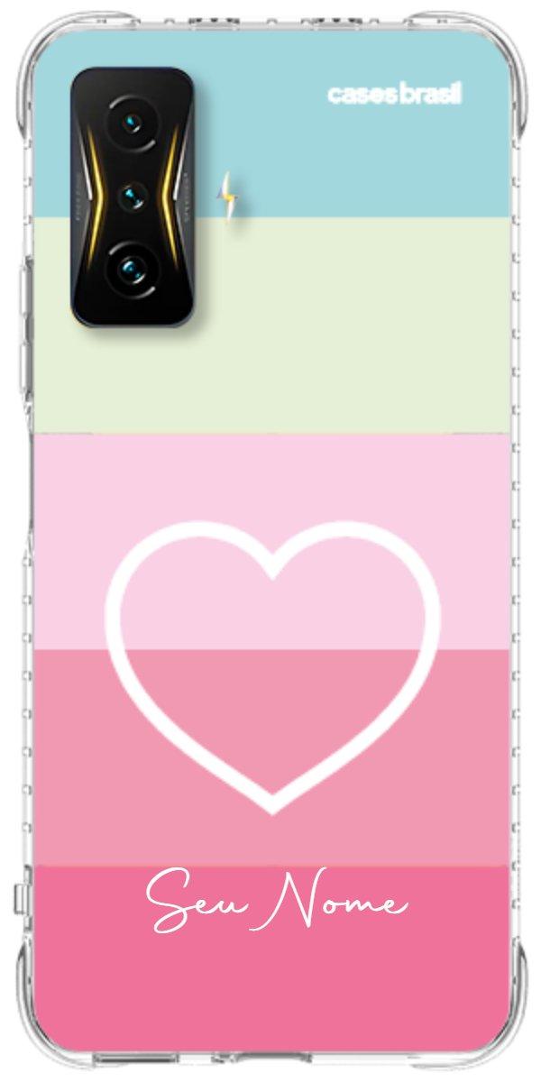 Capinha para Celular Coração delicado Arco-íris