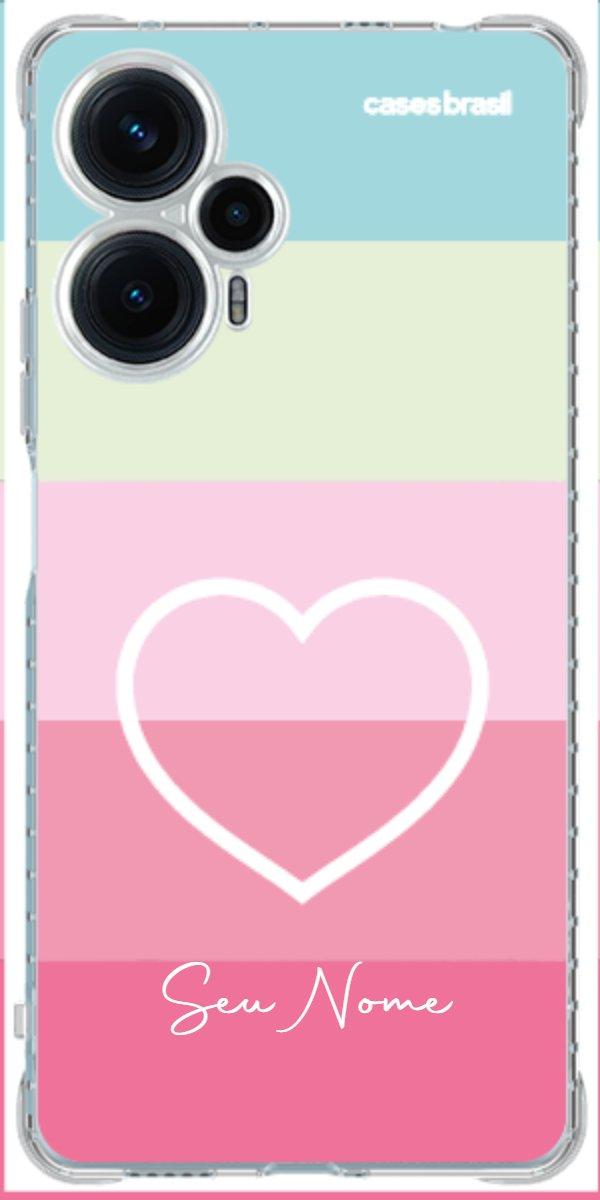 Capinha para Celular Coração delicado Arco-íris