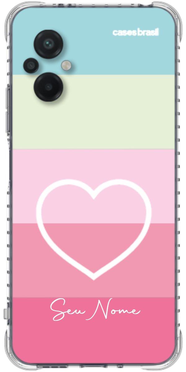 Capinha para Celular Coração delicado Arco-íris
