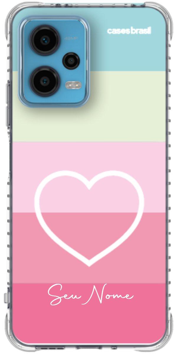 Capinha para Celular Coração delicado Arco-íris