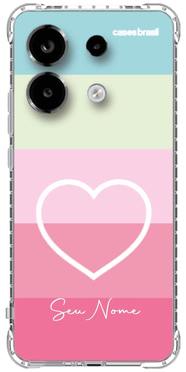 Capinha para Celular Coração delicado Arco-íris
