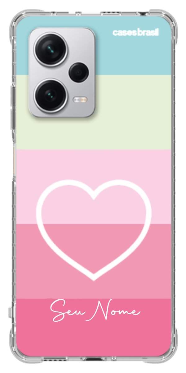 Capinha para Celular Coração delicado Arco-íris