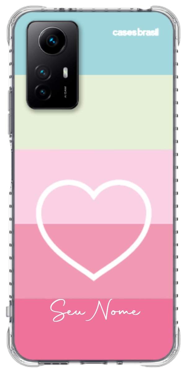 Capinha para Celular Coração delicado Arco-íris