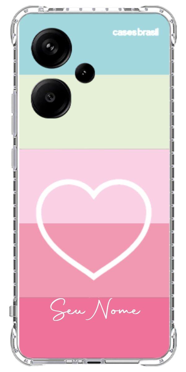 Capinha para Celular Coração delicado Arco-íris