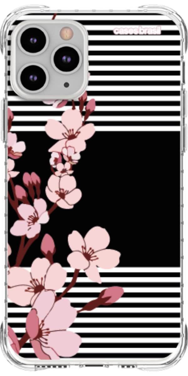 Capinha para Celular Flores de Primavera Listradas
