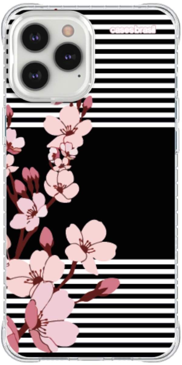 Capinha para Celular Flores de Primavera Listradas