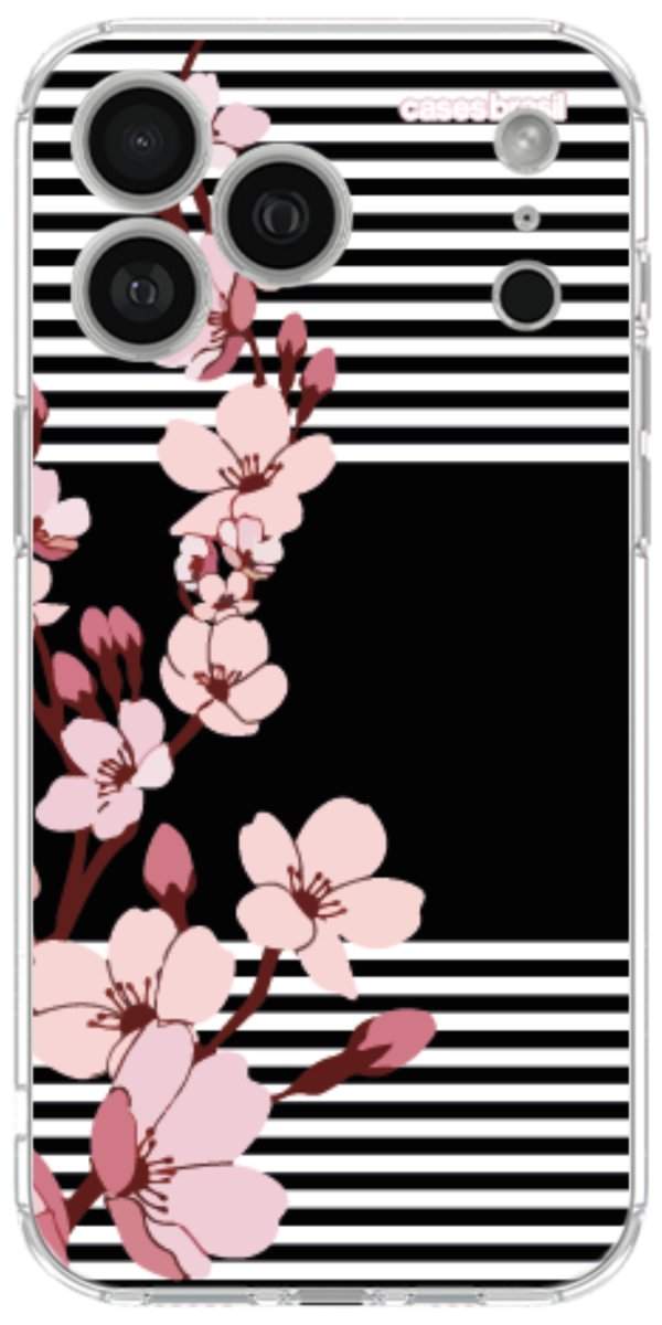 Capinha para Celular Flores de Primavera Listradas