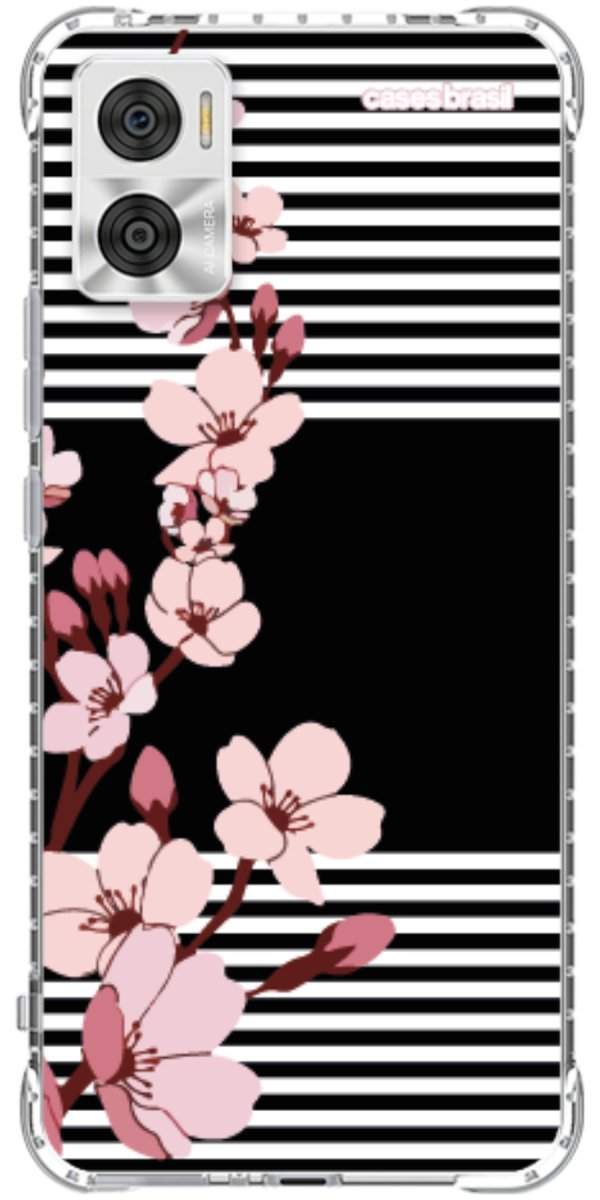 Capinha para Celular Flores de Primavera Listradas