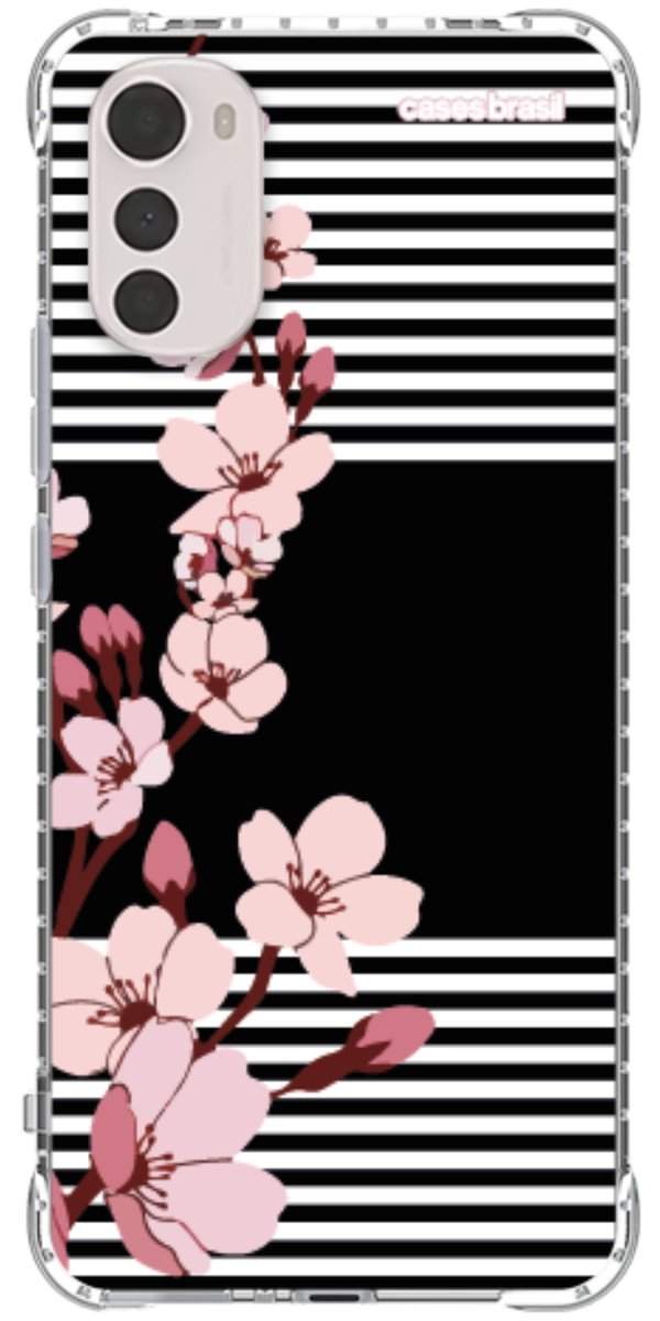 Capinha para Celular Flores de Primavera Listradas