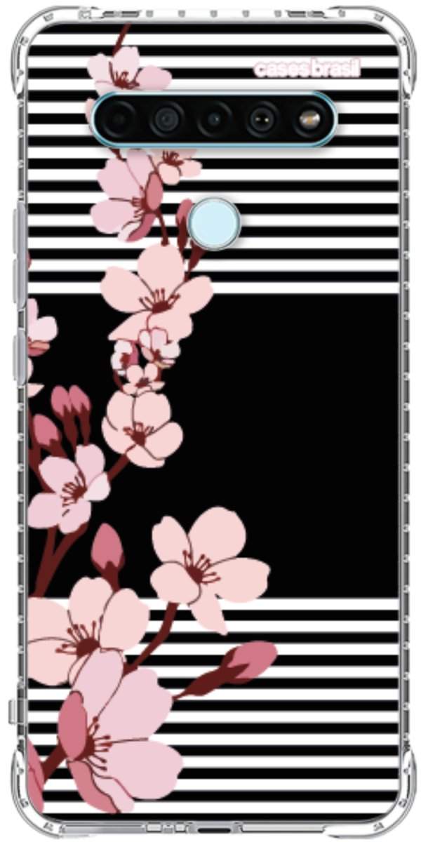 Capinha para Celular Flores de Primavera Listradas