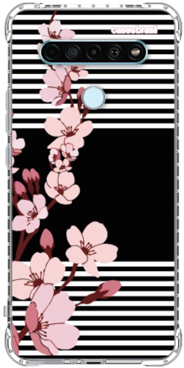 Capinha para Celular Flores de Primavera Listradas