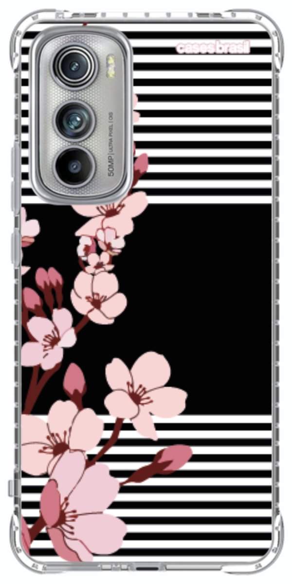 Capinha para Celular Flores de Primavera Listradas