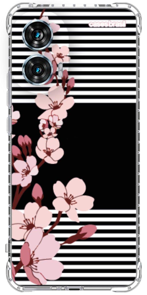 Capinha para Celular Flores de Primavera Listradas