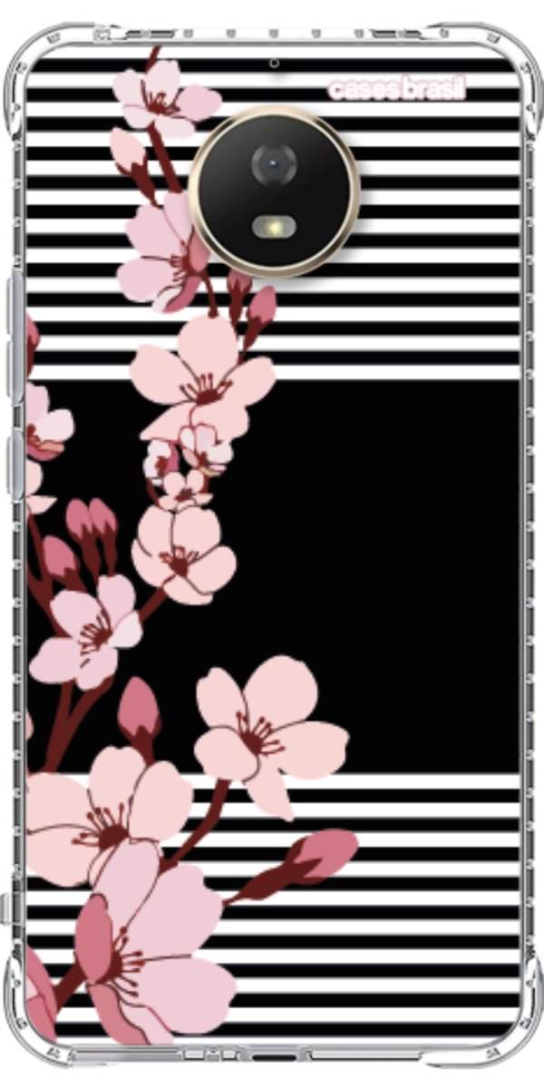 Capinha para Celular Flores de Primavera Listradas