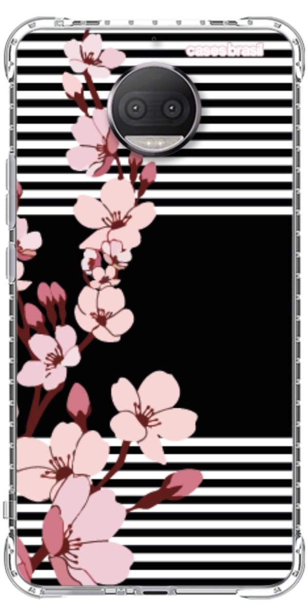 Capinha para Celular Flores de Primavera Listradas