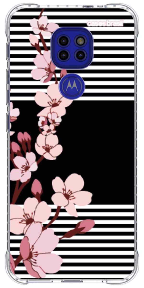 Capinha para Celular Flores de Primavera Listradas