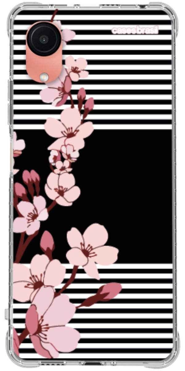 Capinha para Celular Flores de Primavera Listradas