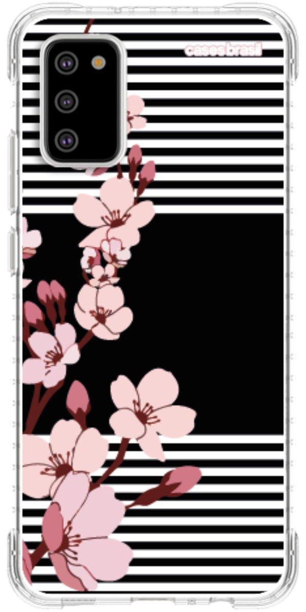 Capinha para Celular Flores de Primavera Listradas
