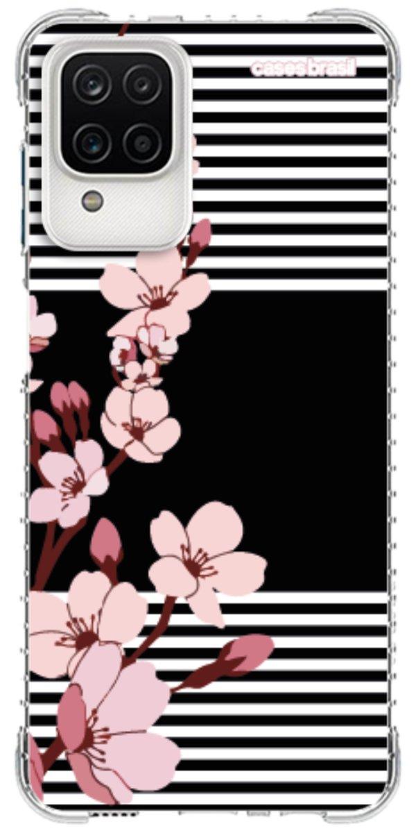 Capinha para Celular Flores de Primavera Listradas
