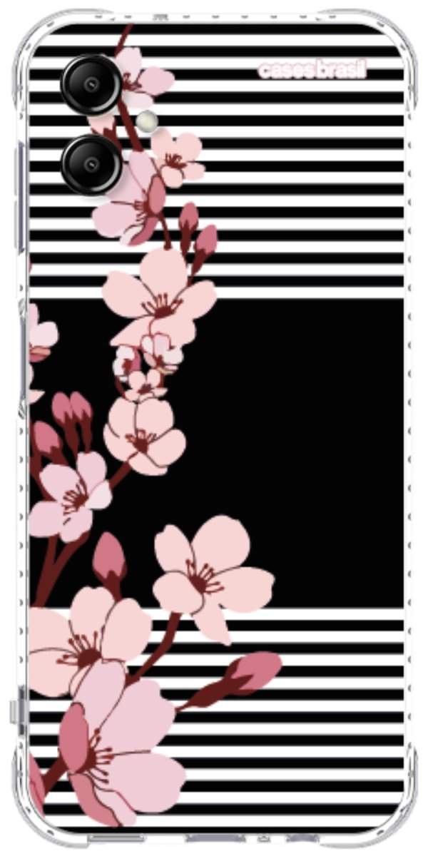 Capinha para Celular Flores de Primavera Listradas