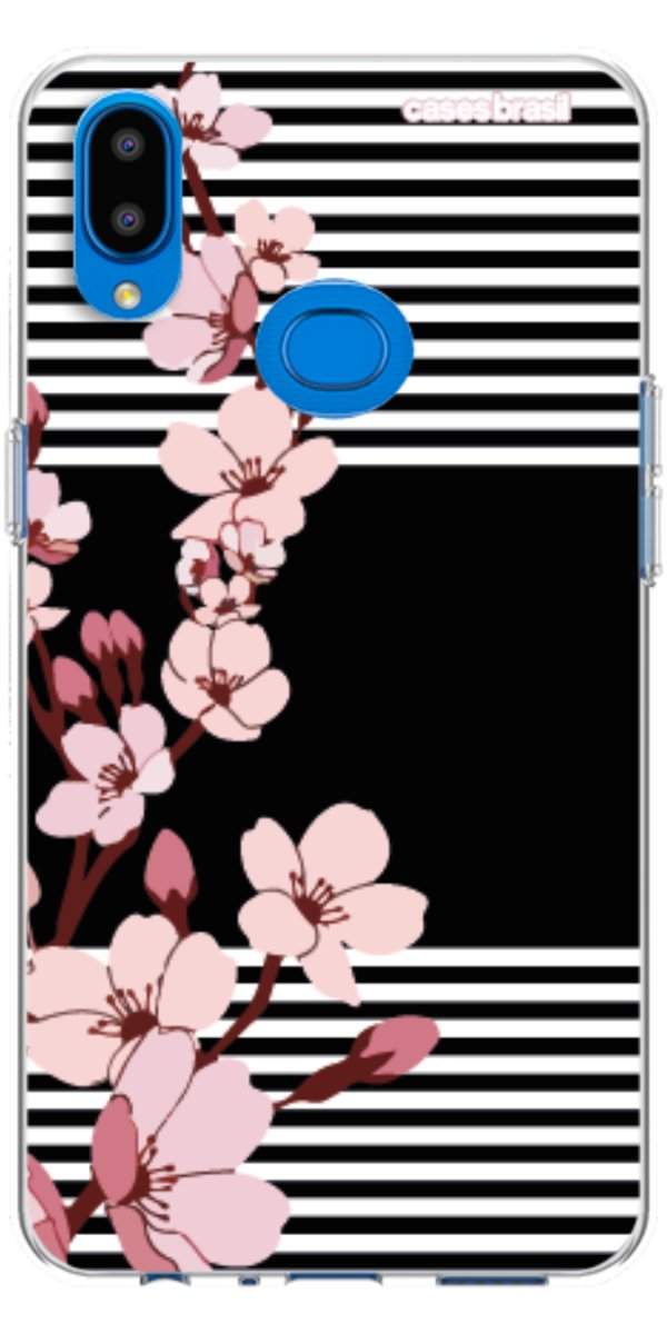 Capinha para Celular Flores de Primavera Listradas