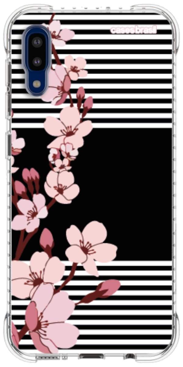 Capinha para Celular Flores de Primavera Listradas